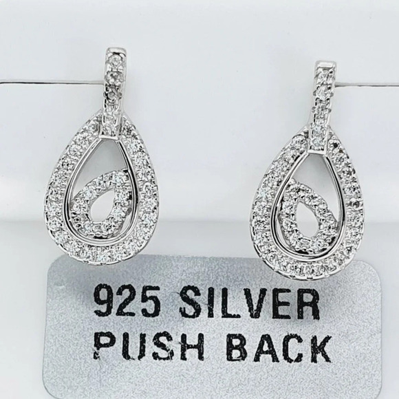 "925 sterling silver luxury CZ earrings for women/girls, Best for gift, RJUS2014 - Picture 6 of 9